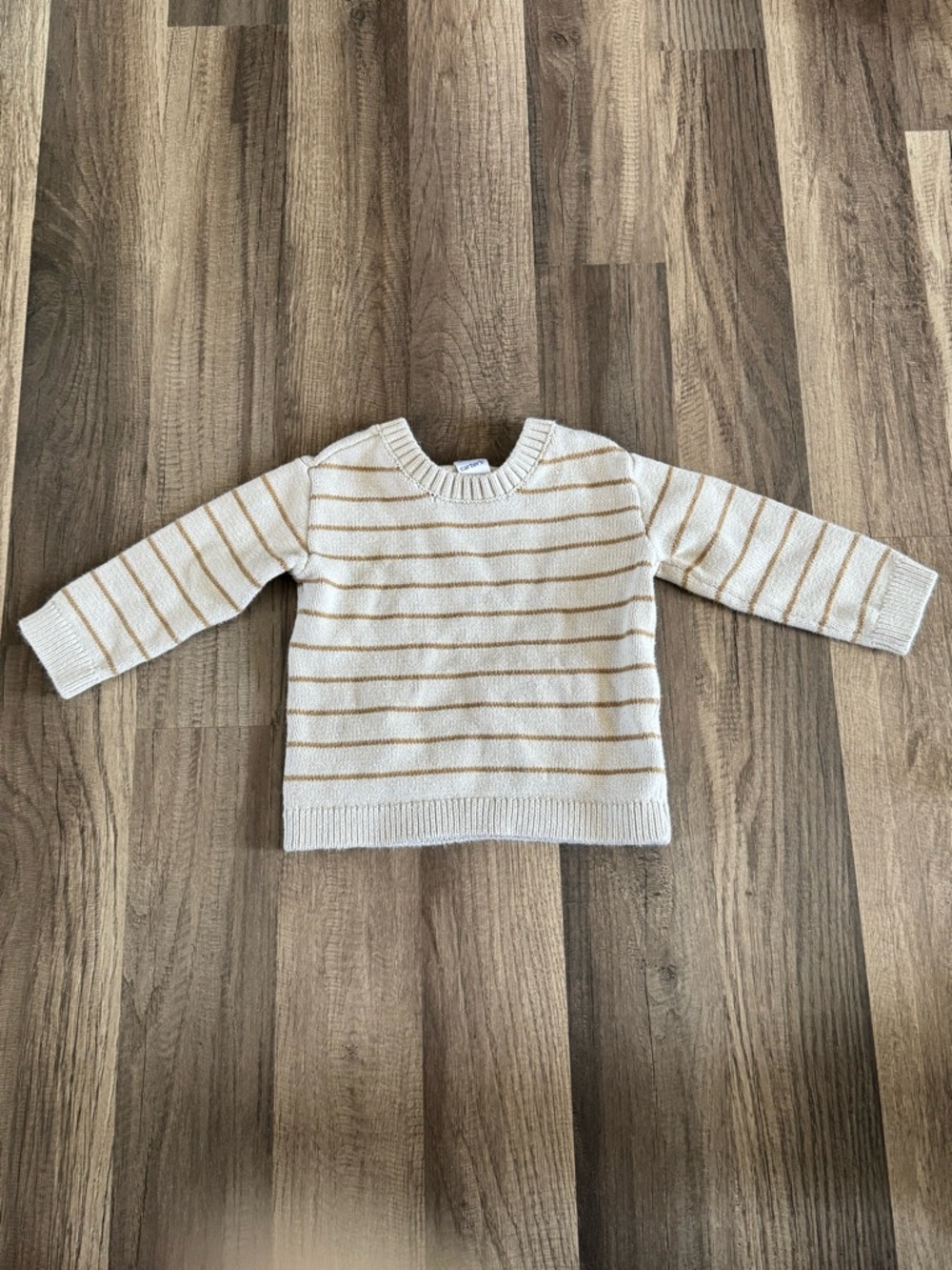 Carter’s Cream & Tan Striped Knit Sweater for Kids